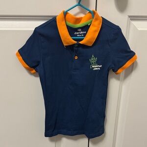 Navy Polo with Orange Trim for Kids